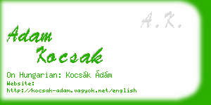 adam kocsak business card