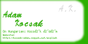 adam kocsak business card